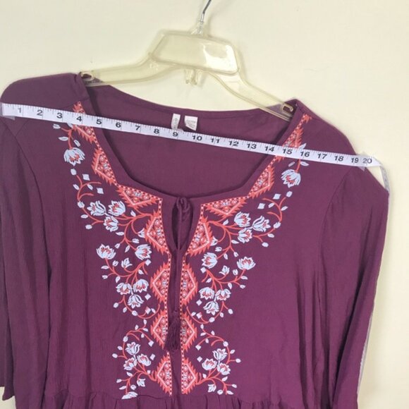 C Est 1946 NEW Boho Embroidery Floral Top Tee Bell Sleeves Shirt Lightweight 24W - Picture 12 of 15